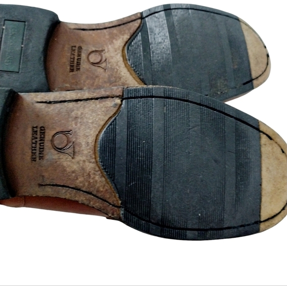 French Shriner Brown Leather Basket Weave Loafers Mens 10½ Business Casual Dress - Picture 3 of 10